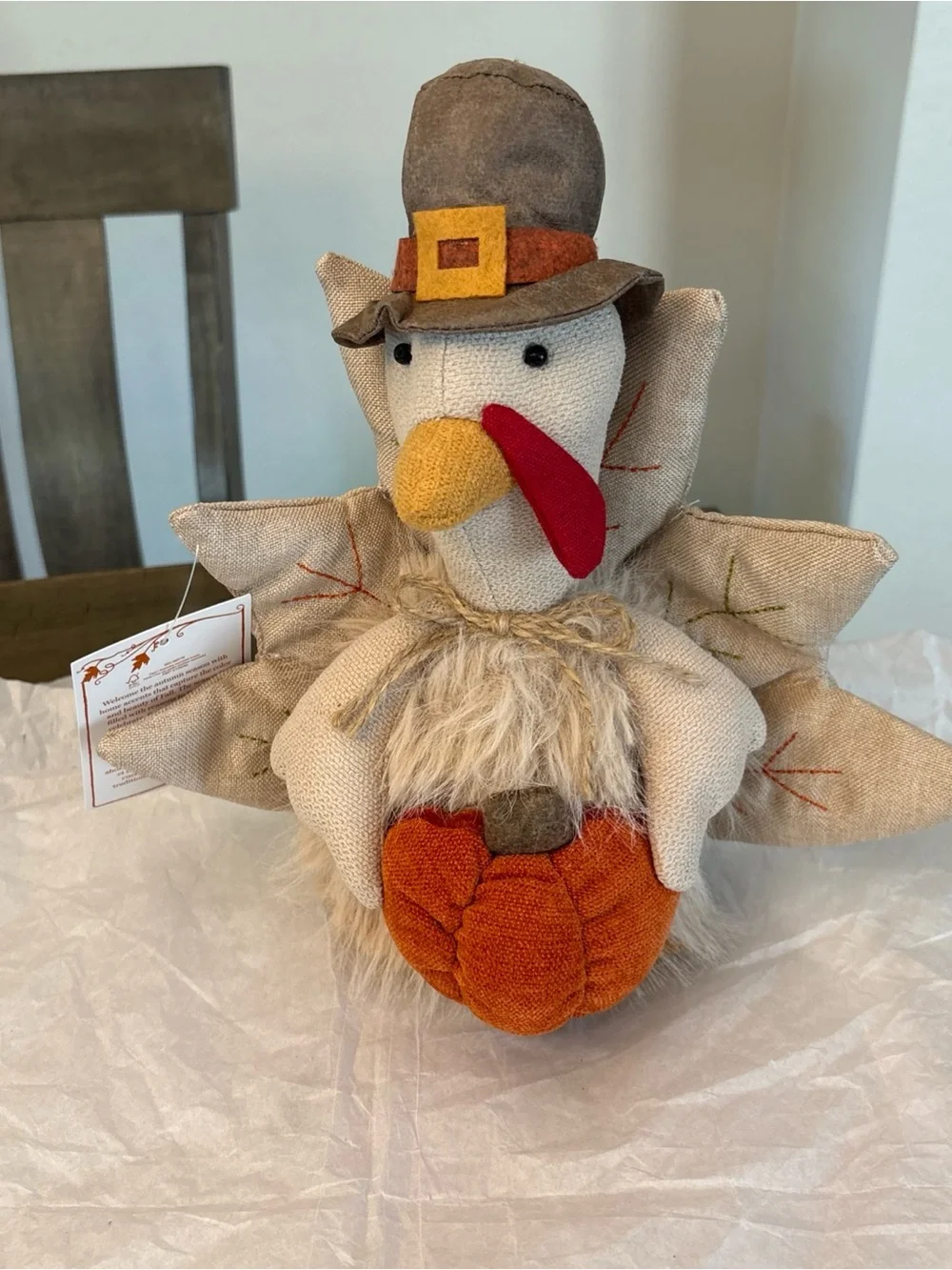 Martha Stewart Thanksgiving Turkey WITH PUMPKIN 11.5 x 11 inches NWT
